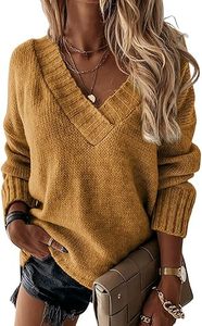lot 2364 image: Esobo Womens V-Neck Oversized Sweater S - Retail $25