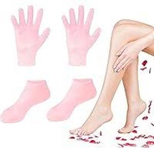 lot 2398 image: TEAWOO Silicone Moisturizing Socks and Gloves Set - Retail $12