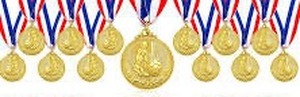 lot 2402 image: Patriotic Red White Blue Award Medal Ribbon - Retail $3