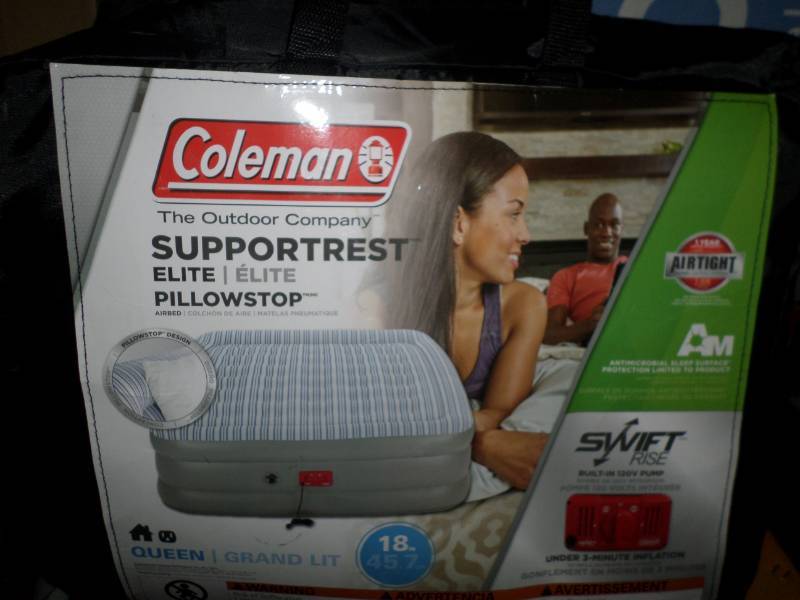 lot 2913 image: Coleman Queen Double High Elite Pillowstop