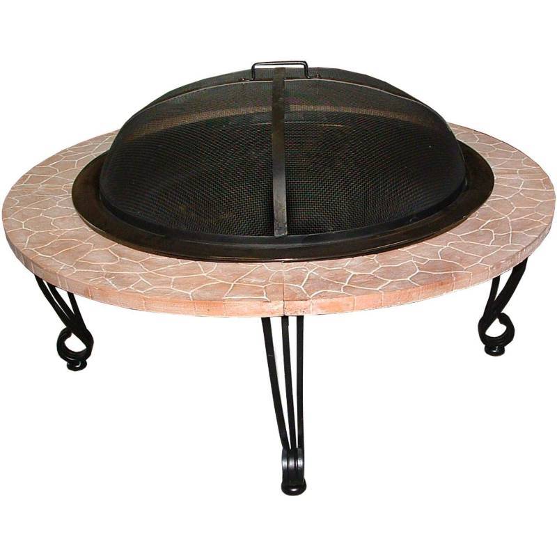 lot 2911 image: Fire Sense 02115 30 Rim Stone Finish Fire Pit, BlackPorcelain Finish (AS IS IN BOX)