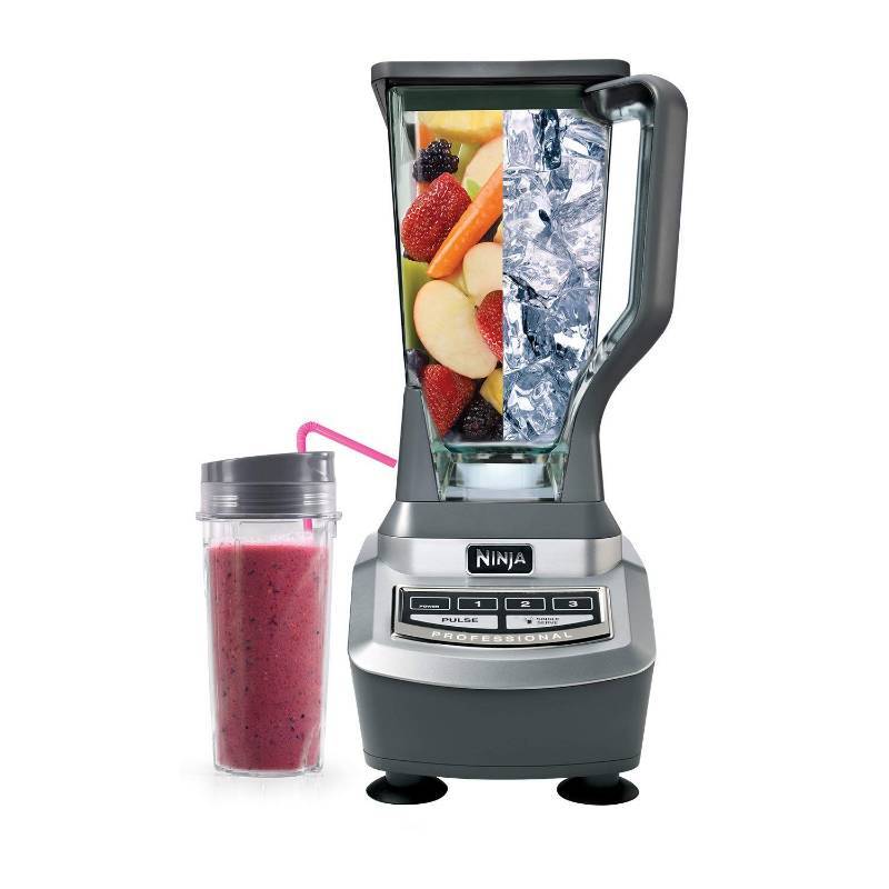 lot 4112 image: Ninja Professional Countertop Blender with 1100-Watt Base, Dishwasher Safe 72-Ounce Pitcher and (2) 16-Ounce Cups with Spout Lids (BL740)