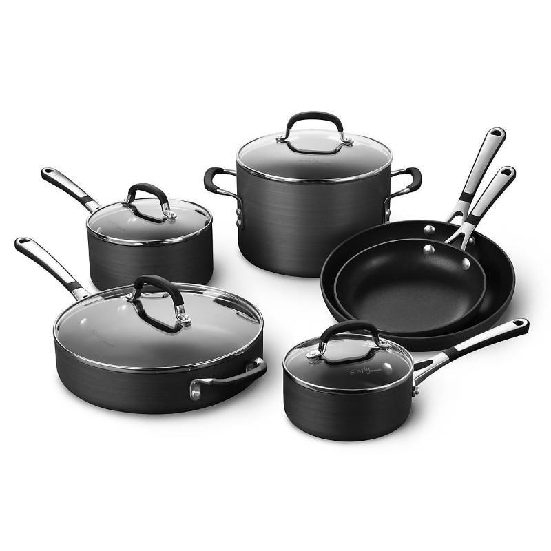 lot 4114 image: Simply Calphalon Nonstick 10 Piece Cookware Set