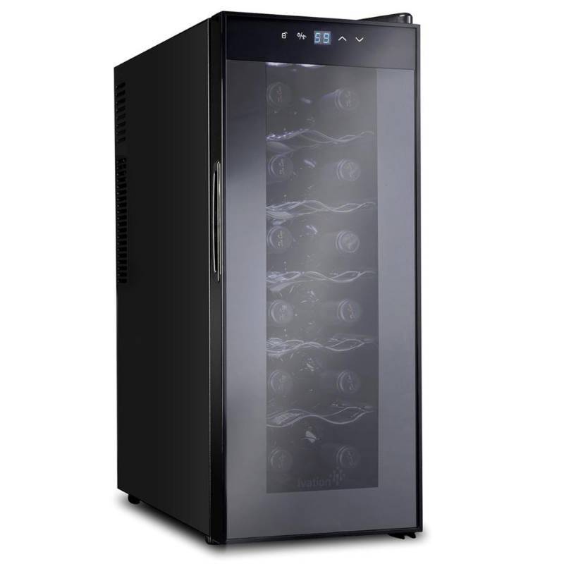 lot 4116 image: Ivation IVFWCT121B 12-Bottle Thermoelectric Counter Top Wine Cooler (DAMAGED CORNER)