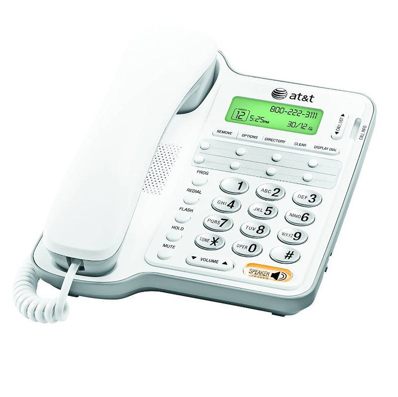 lot 2925 image: AT&T CL2909 Corded Phone with Speakerphone and Caller IDCall Waiting, White