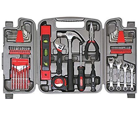 lot 2926 image: Apollo Tools DT9408 53 Piece Household Tool Set with Wrenches, Precision Screwdriver Set and Most Reached for Hand Tools in Storage Case