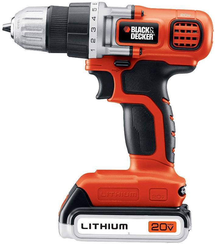 lot 2930 image: Black & Decker LDX120SB 20-Volt MAX Lithium-Ion DrillDriver with Storage Bag (MISSING BATTERY)