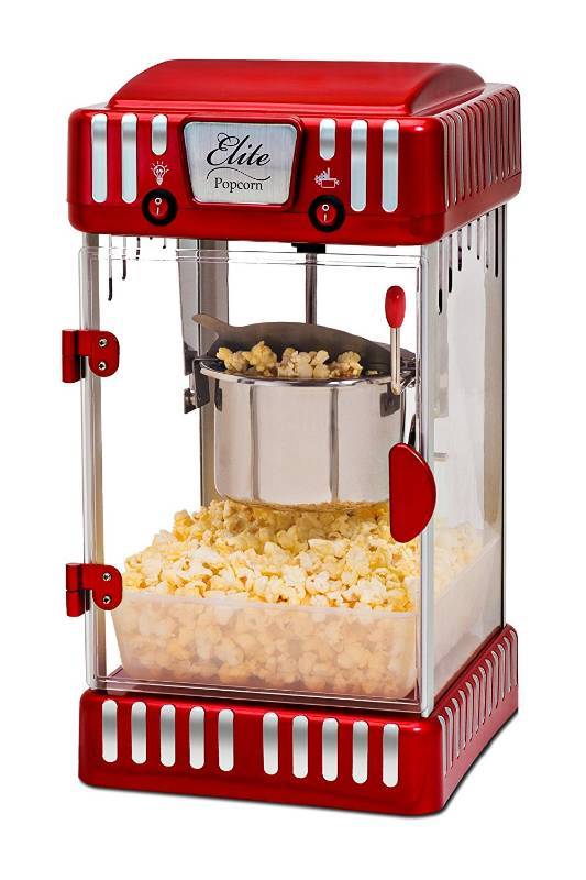 lot 4141 image: Maxi-Matic EPM-250 Tabletop Kettle Popcorn Popper Machine, Red