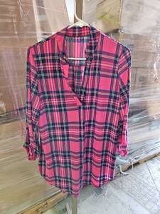 lot 554 image: Pink Plaid Long Sleeve Button-Down Shirt