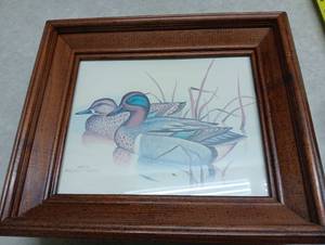 lot 56 image: Vintage Framed Duck Print by Gregory F. Messier