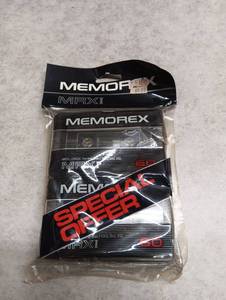 lot 62 image: (2) Memorex 60 Audio Cassette Tape MRXI 60 Premium SEALED
