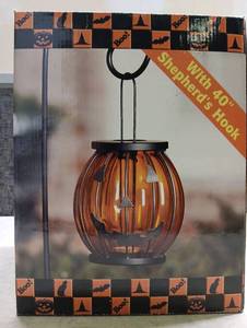 lot 103 image: Halloween Pumpkin Lantern with Shepherds Hook