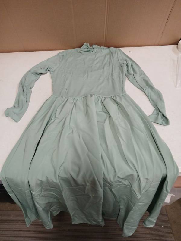 lot 27259 image: Womens Long Sleeve Maxi Dress Light Green Small