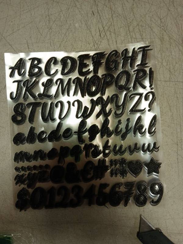 lot 30718 image: 6 Sheets of Black Letter Stamps - Complete Alphabet Set