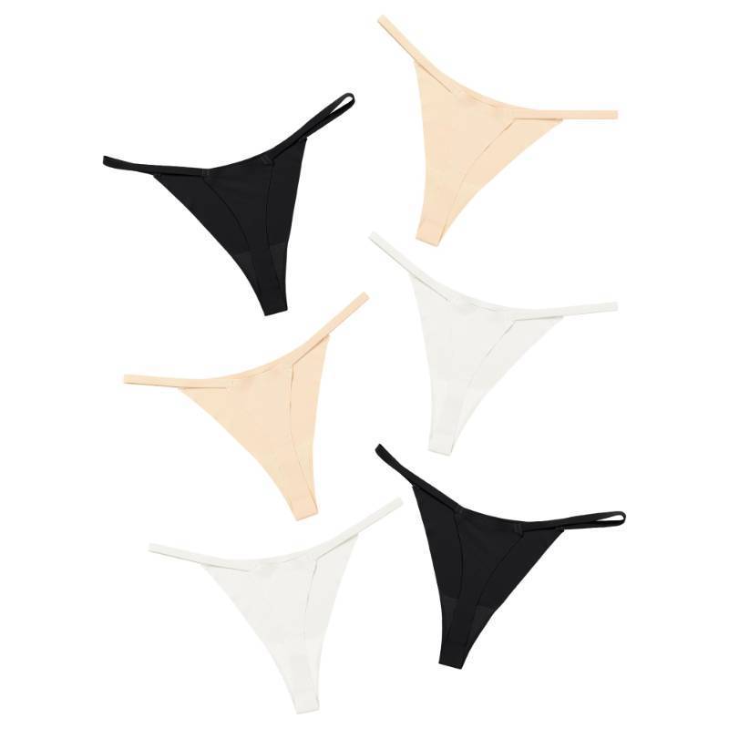 lot 31423 image: DEANGELMON G-string Thongs for Women Panties No Show Thong Seamless Underwear Low Rise Comfortable Microfiber Workout Pack (5pk ,Large)