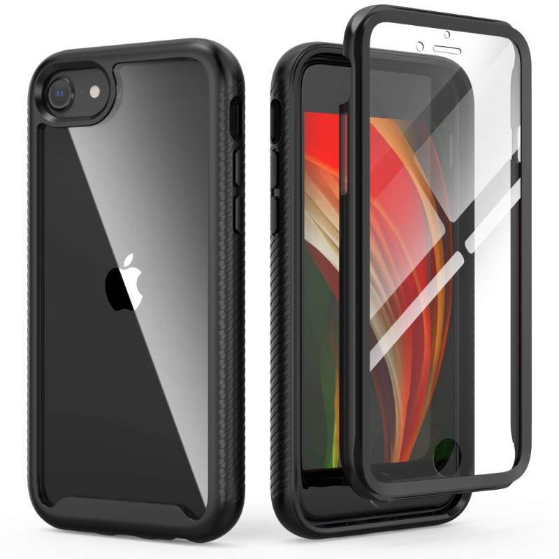 lot 42637 image: IDweel for iPhone SE 2020 Case,for iPhone 8 & 7 & SE 2022 Case(SE 2nd3rd),Slim Fit Full-Body Shock Absorption Sturdy Cover with Build in Screen Protector Heavy Duty Shock Resistant Hard Cover,Black
