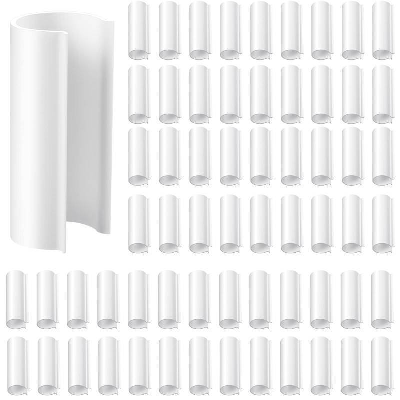 lot 50357 image: Jetec 128 Pieces PVC Pipe Clips Covers 2.4 Inches Long Greenhouse Clamps for Netting for Greenhouses Garden Shelters Bird Protection(for 12 Inch PVC Pipe,White)