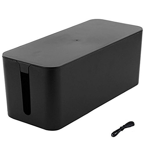 lot 50368 image: Resulzon Cable Management Cord Cover Wire Hider Box Concealer Organizer Protector System for Home Theater Entertainment Center Office School, 9.25 x 4.72 x 4.52 Inch (Mini,Black)