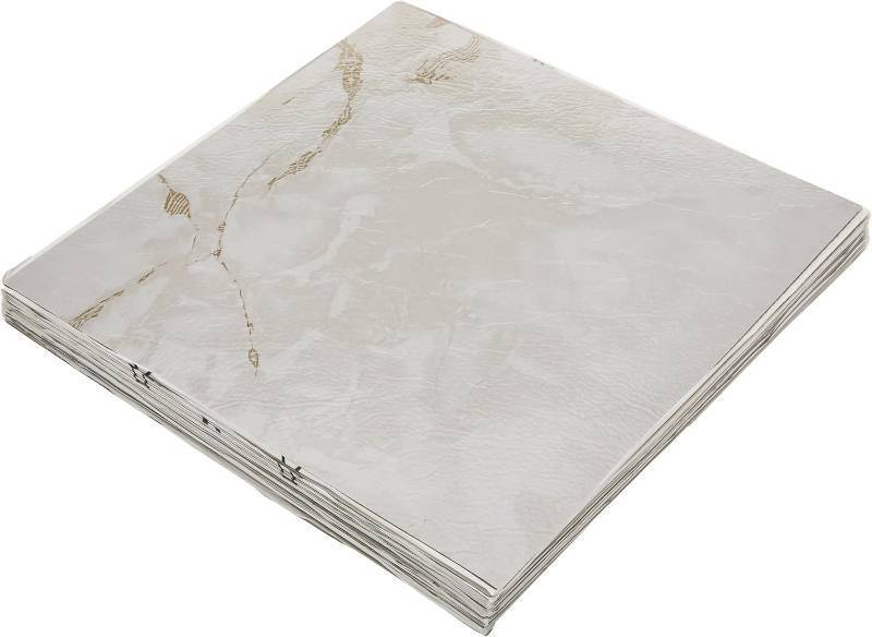 lot 28428 image: Achim Home Furnishings FTVMA40220 Nexus 12-Inch Vinyl Tile, Marble Classic White with Grey Veins, 20 Count (Pack of 1), WhiteGrey Vein Marble