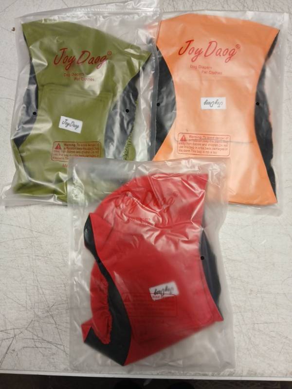 lot 30777 image: Joy Daog Pet Diapers & Clothes Set - 3 Colors Size XXL