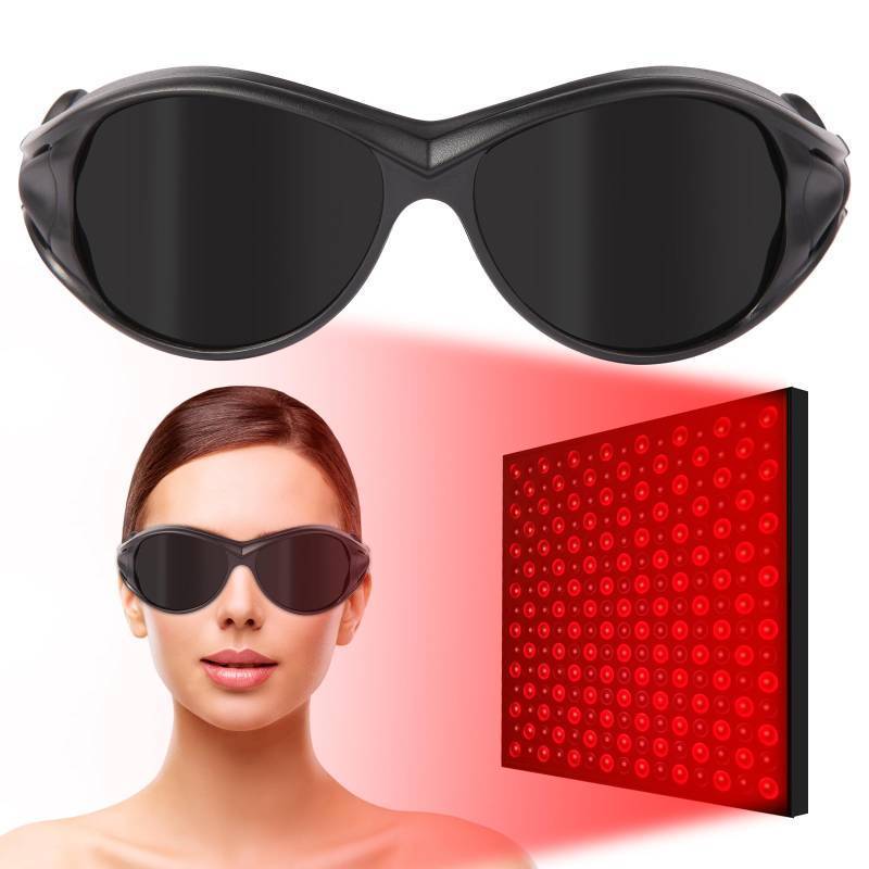 lot 31490 image: FreeMascot Red Light Therapy Glasses, Laser Safety Glasses IPL 200-2000nm, Eyes Protection for Tanning Goggles and Red Light Therapy