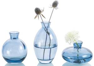 lot 27331 image: MOLIMAO Bud Vase 3PcsSet Mini Vase Small Glass Vase for Desktop Centerpieces Decor,Handmade Vase for Flowers(Blue)