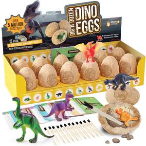 lot 27336 image: Dan&Darci Dig a Dozen Dino Egg Kit for Kids - Dinosaur Toys Gift 3-12 Year Old - 12 Eggs & Surprise Dinosaurs - Science STEM Activities - Boy Toy Party Gifts for Boys & Girls