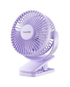 lot 27348 image: Gaiatop Portable Clip on Fan Battery Operated, Small Powerful 3 Speed Quiet 360° Rotate, USB Rechargeable Mini Personal Cooling Fan for Desk Table Home Office Stroller Camping Women Gifts Purple
