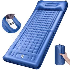 lot 27349 image: LILTSDRAE Camping Sleeping Pads Extra Thick 5 Inch Inflatable Sleeping Mat with Pillow Built-in Pump Oversized Mattress Super Portable Backpacking Sleeping Pad (Blue, Single)
