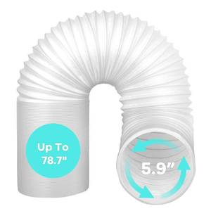 lot 27364 image: 80 Length 5.9 Inch Diameter Portable Air Conditioner Hose with Anti-Clockwise Thread, Replacement Mobile AC Unit Exhaust 6 Vent Hose For LG Hisense Haier Delonghi Air Conditioning Parts