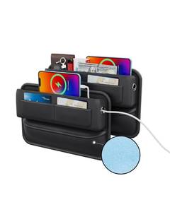 lot 27374 image: Wanfuder Car Seat Gap Filler with Pockets 2 Pack Leather Car Seat Organizer and Storage Automotive Accessories - Front Seats Car Adjustable Gap Filler for Phones, Glasses, Keys, Cards1