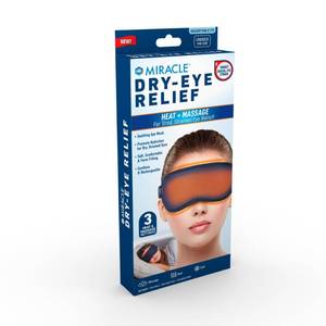 lot 33406 image: Miracle Eye Mask for Dry Eye Relief, Massaging Heated Eye Mask, Cordless & Rechargeable Warm Compress for Eyes, Gel Cold Pack Included, Soft & Comfortable, Helps Support Eye Strain
