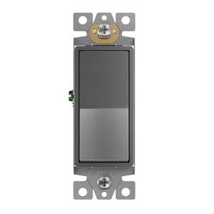 lot 33420 image: ENERLITES Elite Series Decorator Switch, Paddle Rocker Light Switch, Single Pole, 3 Wire, Grounding Screw, Residential Grade, 15A 120V, UL listed, 91150-SG, Space Gray