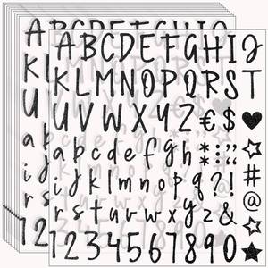 lot 33449 image: Waynoda Glitter Letter stickers 10 Sheets 810 Pieces Self-Adhesive Alphabet Number Stickers, Graduation Cap Letter Stickers for Sign, Mailbox, Notebook, Classroom Decor, Business, Address Number (Black,1 Inch)