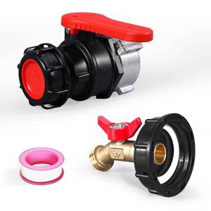 lot 33455 image: UMETASS IBC Tote Valve, 2.95 Coarse Thread IBC Tote Adapter, DN50 Heavy Duty Tote Tank Drain Ball Valve Connector Replacement (ball valves fitting, DN50)