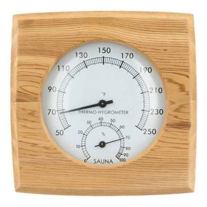 lot 33469 image: Homaisson 2 in 1 Wooden Sauna Hygrothermograph, Sauna Thermometer and Hygrometer, Indoor Humidity Temperature Measurement Sauna Room Equipment and Accessories
