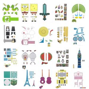 lot 33473 image: 40 Patterns 3D Printer Drawing Molds Paper Stencils for 3D Printing Pen,Painting Graffiti Template Printing Paper for 3D Pen Kids DIY Gift,Animal Vehicle Sword, with a Transparent Board Plate