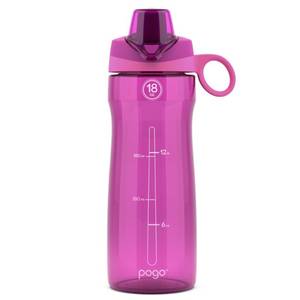 lot 33476 image: Pogo BPA-Free Plastic Water Bottle with Chug Lid, Fuchsia, 18 oz.