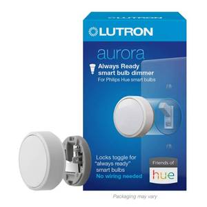 lot 33742 image: Lutron Aurora Smart Bulb Dimmer Switch  for Philips Hue Smart Bulbs  Z3-1BRL-WH-L0  White