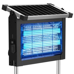 lot 33745 image: Solar Bug Zapper Outdoor, 4500V Mosquito Zapper Waterproof with Panel Sensor Electric Fly Zapper Rechargeable Mosquito Killer with 10FT Extension Cord, Fly Trap Ideal for Patio, Backyard, Camping - Pre-Owned