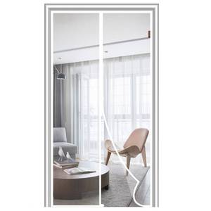 lot 34061 image: MAGZO Magnetic Screen Door White, Fits 36 x 80 Door, Tear-Resistant High-Density Fiber Mesh, Pet&Kids Friendly, Keep Annoying Creatures Out, Easy Install, with Keep Open Straps, Enjoy Fresh Air