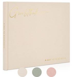 lot 34068 image: ZICOTO Beautiful Wedding Guest Book for Your Wedding Reception - Simply Elegant Guestbook to Sign in and Add Polaroid Photos - The Perfect Baby Shower Guest Book for The Special Day