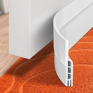 lot 34084 image: Holikme Door Draft Stopper Under Door Draft Blocker Insulator Doors Sweep Weather Stripping Noise Stopper Strong Adhesive, White