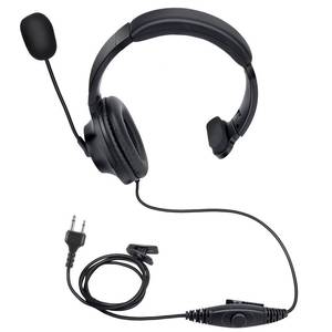 lot 36589 image: Ptt Mic Earpiece Two Way Radio Headset Single Sided Earmuff Boom Microphone Headphone for Midland Walkie Talkies