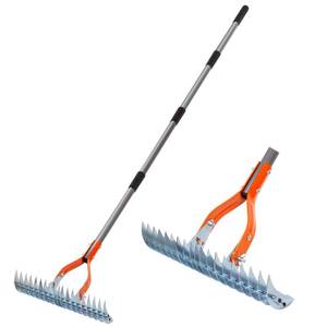 lot 44566 image: Walensee Thatch Rake, 15-Inch Lawn Thatching Rake, Robust Dethatcher Rake, Efficient Steel Metal Rake with Handle, Versatile Grass Grooming Rake for Cleaning Dead Grass, Yard Garden Durable Soil Rake