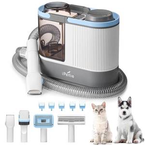 lot 44580 image: iPettie Max15 Pet Grooming Vacuum with Upgraded Smooth Clipper- Dual Airway Anti-Clogging Design Ensures True 2L0.5Gal Full Capacity, Easy Home Shedding & Shaving for Dogs and Cats