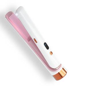 lot 33170 image: Cordless Hair Straightener Portable Travel Rechargeable Flat Iron, Fast Heating, Adjustable Temperature for Professional Straightening & Curling Portable and Travel-Friendly (White) (White) - Retail $27