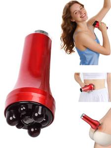 lot 33217 image: Handheld Electric Abdominal Massager, Lymphatic Drainage & Chest Massager for Abdomen, Armpits, Chest & Arms, Machine with Light & Vibration(Red)