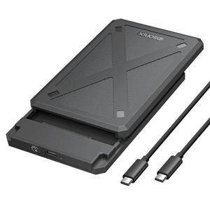 lot 33220 image: 2.5 inch Hard Drive Enclosure, 6Gbps USB C 3.1 to SATA III Tool-Free External Hard Drive Enclosure for 7mm9.5mm 2.5 SSD HDD with UASP Compatible with Toshiba Samsung WD Black(PW25-1C3)
