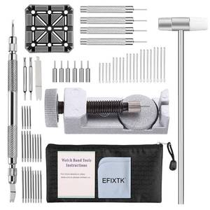lot 33226 image: Watch Band Strap Link Pins Remover Repair Tool,24 in 1 Kit with 6 Extra Tips Replacement,20PCS Cotter Pin,Spring Bar Tool Set,1PCS Head Hammer - Retail $10